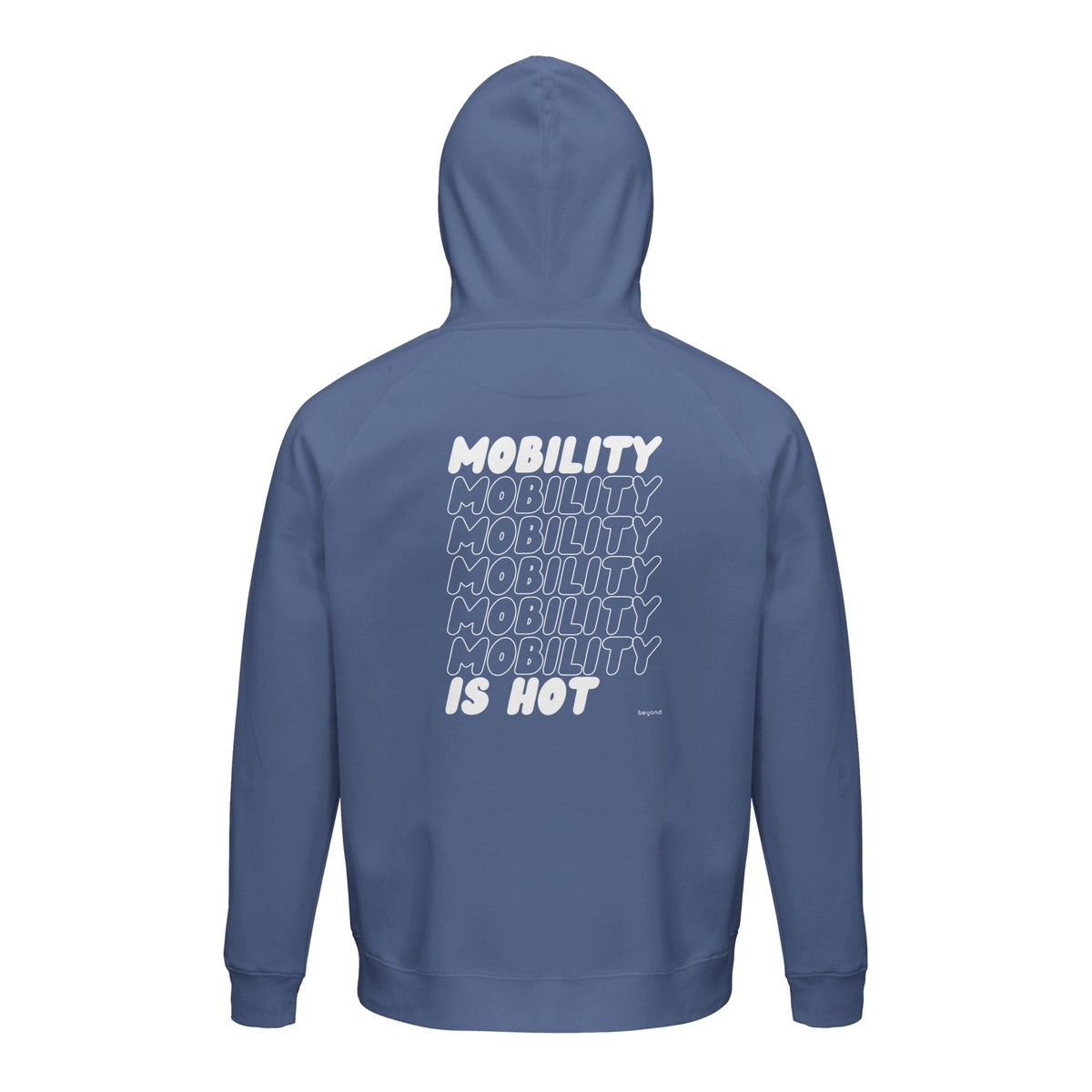 Unisex Hoodie „Mobility is hot” von beyond mit Kapuze und Bauchtasche