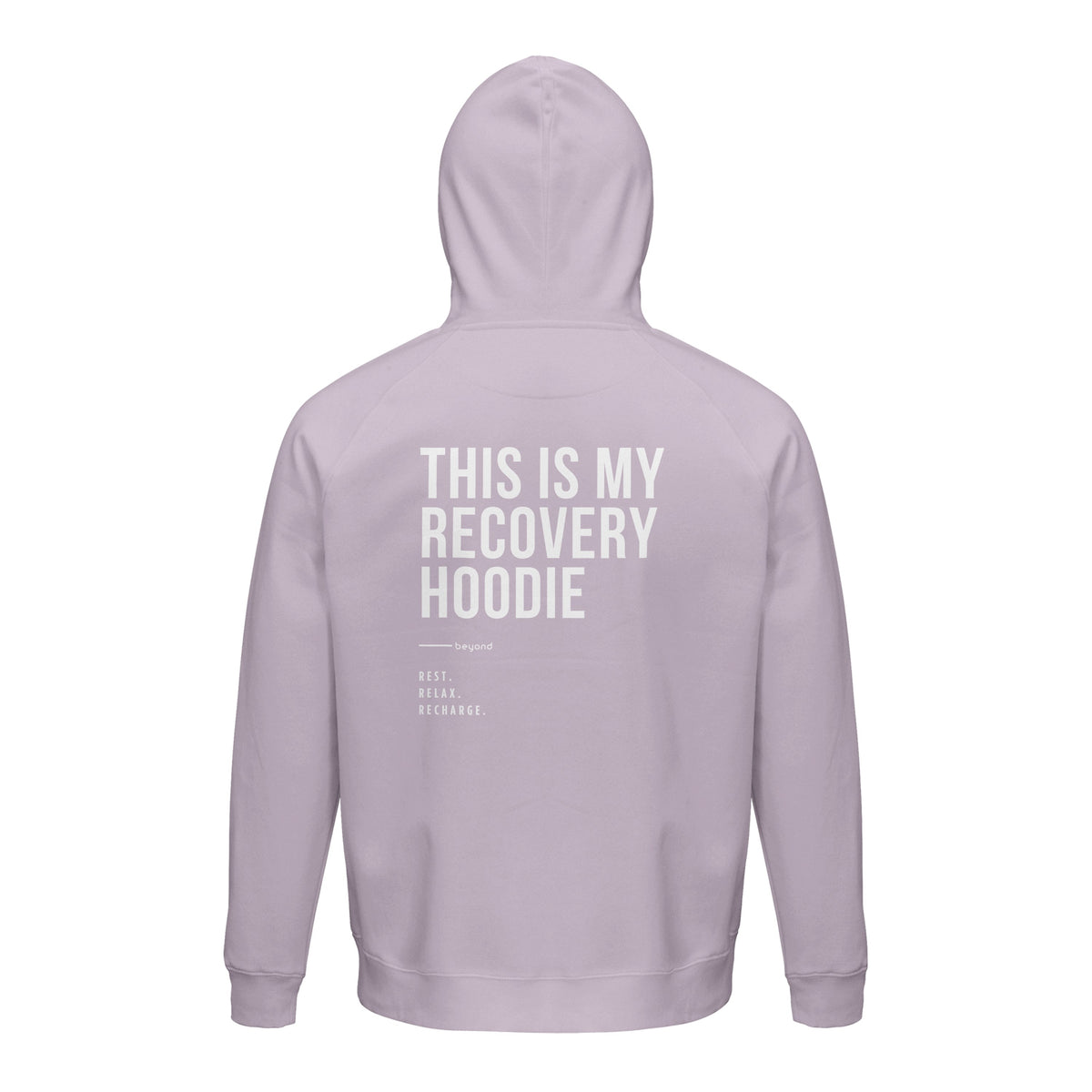 Unisex Hoodie „This is my recovery hoodie” von beyond mit Kapuze und Bauchtasche